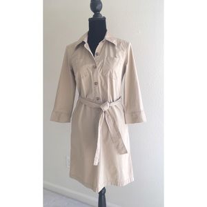 Shirt dress khaki size 4 cotton